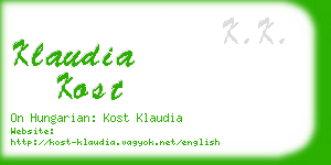 klaudia kost business card